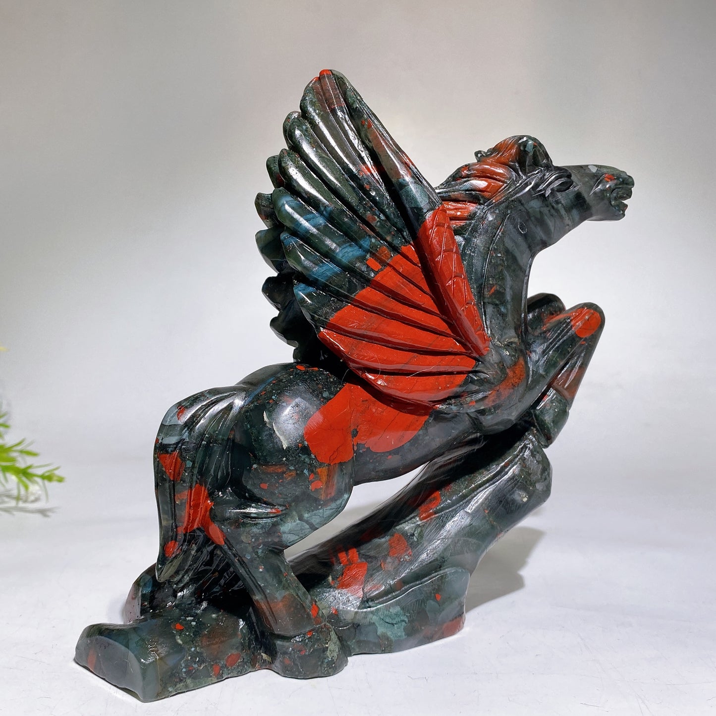 18cm Africa Blood Stone Horse Carving Crystal Healing Bulk Wholesale