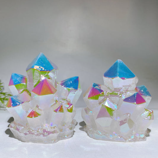 3.1" Aura Quartz Cluster Shaper Carving Free Form Crystal Healing Bulk Wholesale