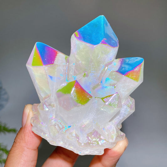 3.1" Aura Quartz Cluster Shaper Carving Free Form Crystal Healing Bulk Wholesale