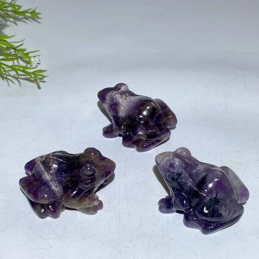 2.3"  Dream Amethyst Frog Carving Crystal Healing Bulk Wholesale