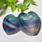 1.0" Fluorite Mini Cat Heart Shape Bowl Carvings Crystal Healing Bulk Wholesale