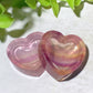 1.0" Fluorite Mini Cat Heart Shape Bowl Carvings Bulk Wholesale