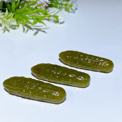 2.0"-4.0" Jade Cucumber Pickles Vegetable Carving Crystal Healing Bulk Wholesale