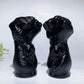 4.0" Black Obsidian Skull Fist Carving Crystal Healing Bulk Wholesale