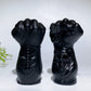 4.0" Black Obsidian Skull Fist Carving Crystal Healing Bulk Wholesale