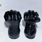4.0" Black Obsidian Skull Fist Carving Crystal Healing Bulk Wholesale