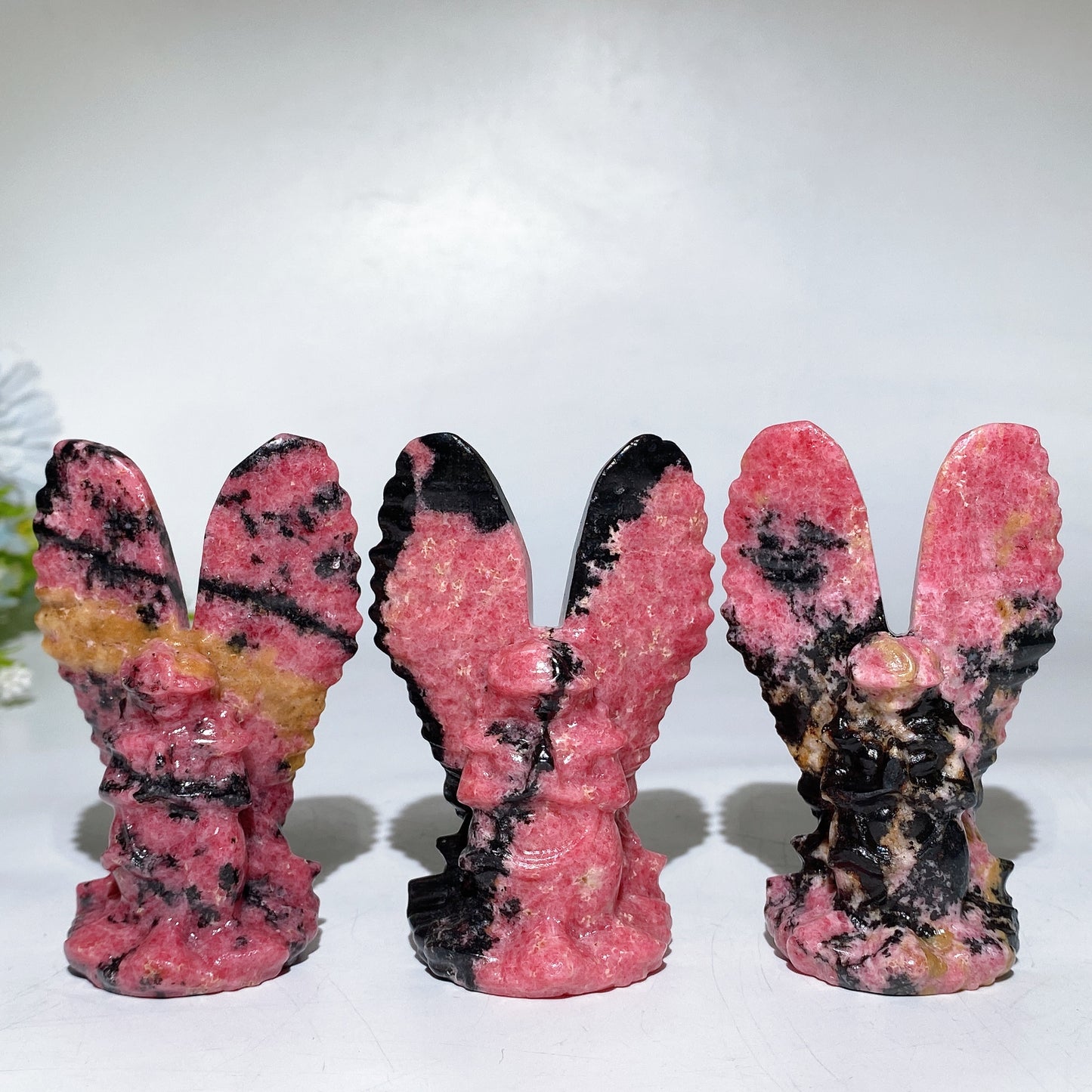 3.1" Rhodonite Angel Carving Crystal Healing Bulk Wholesale