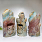 14-16cm Hand Carved Caribbean Calcite Silver Obsidian Owl Tree Hole Carving Free Form Crystal Healing Bulk Wholesale