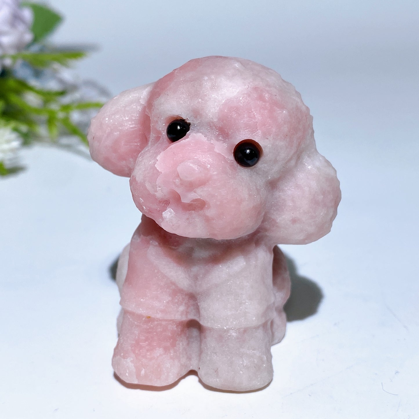 2.2" Pink Opal teddy Dog Carving Crystal Healing Bulk Wholesale
