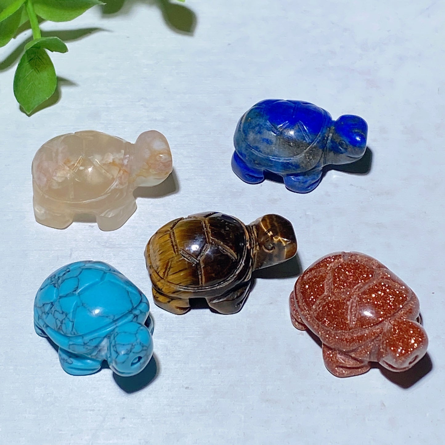 1.1" Mixed Crystal Mini Tortoise Carvings Crystal Healing Bulk Wholesale