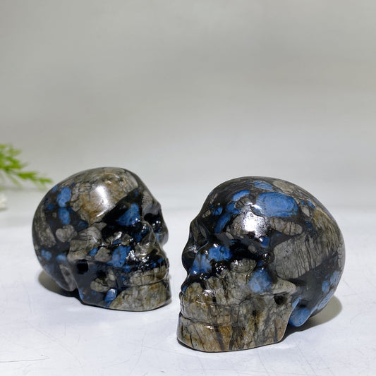 2.1" Blue Que Sera Skull Carving Crystal Healing Bulk Wholesale