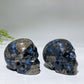 2.1" Blue Que Sera Skull Carving Crystal Healing Bulk Wholesale