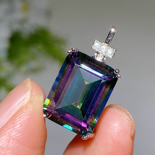 Multi Topaz Cube Sugar Pendant Crystal Healing Bulk Wholesale