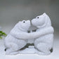 Hand Carved Wite Jade Wrestling Bears Free Form Crystal Healing Bulk Wholesale