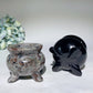 2.2" Black Obsidian Yooperlite Tripod Carvings Bulk Wholesale