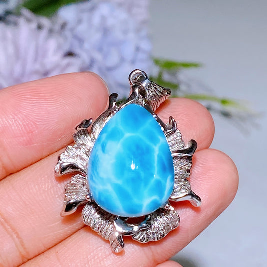 Sterling Silver Larimar Pendant Crystal Healing Bulk Wholesale