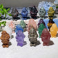 1.5" Mixed Crystal Mini Snata Claus Carvings for Christmas Crystal Healing Bulk Wholesale