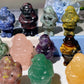 1.5" Mixed Crystal Mini Snata Claus Carvings for Christmas Crystal Healing Bulk Wholesale