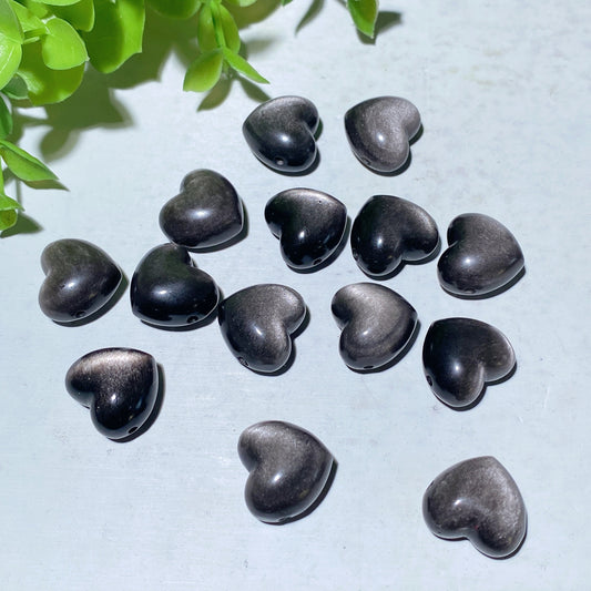 15-20mm Drilled Silver Obsidian Golden Obsidian Surface for DIY Jewelry Bulk Wholesale