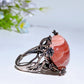 Sterling Silver Rhodochrosite Heart Ring Crystal Healing Bulk Wholesale