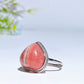 Sterling Silver Rhodochrosite Heart Ring Crystal Healing Bulk Wholesale
