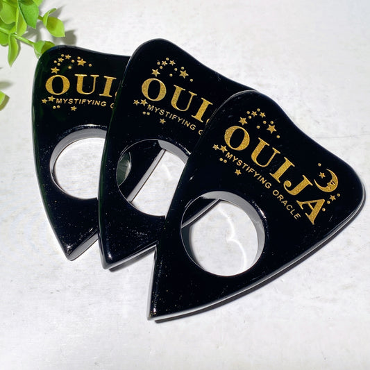 3.9" Black Obsidian Ouija Borad with Golden Printing Carvings Bulk Wholesale