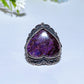 Sterling Silver Sugilite Heart Ring Crystal Healing Bulk Wholesale