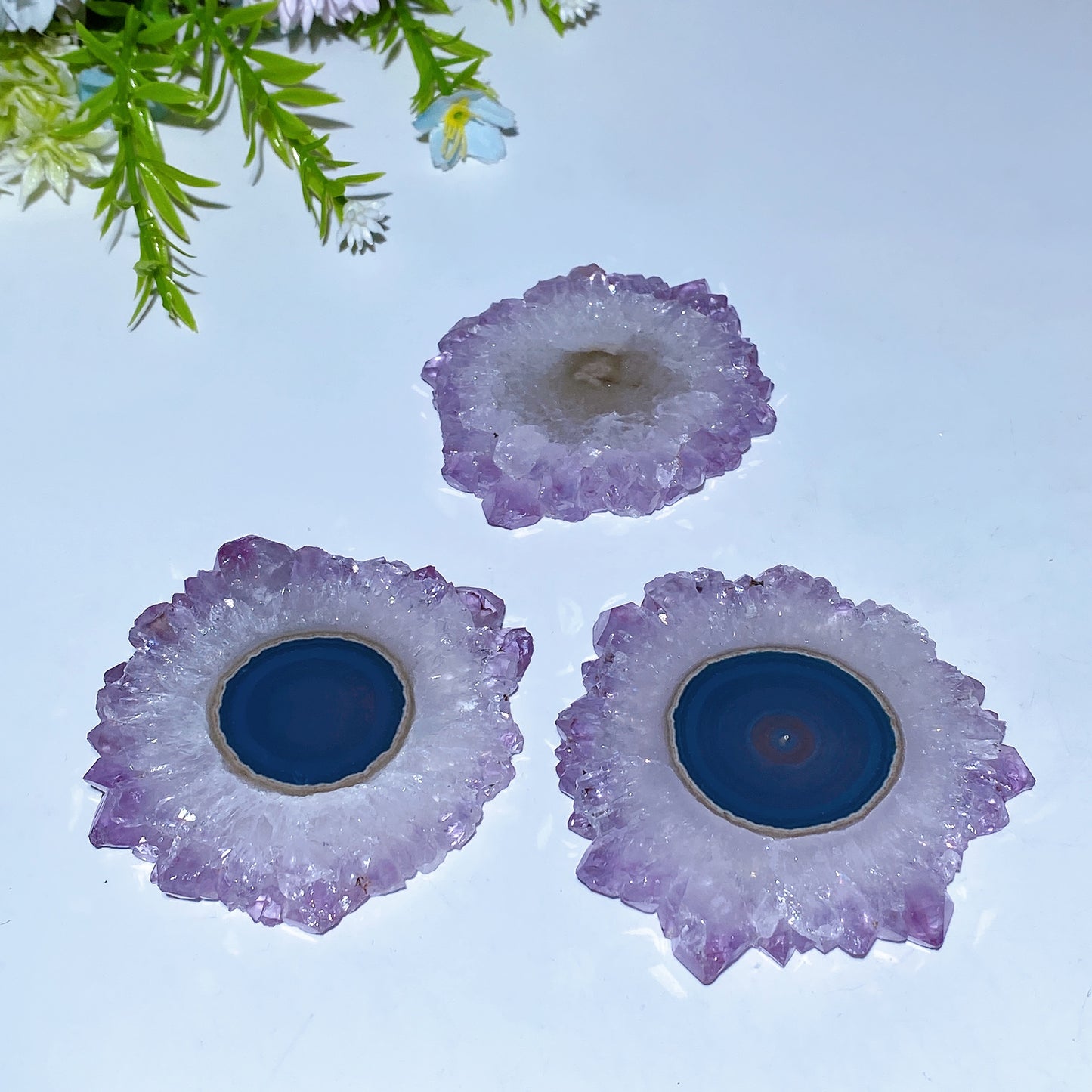 65-75mm Amethyst with Agate Slab Crystal Healing Bulk Wholesale