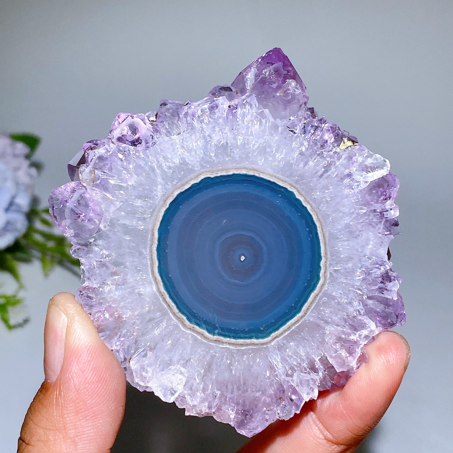 65-75mm Amethyst with Agate Slab Crystal Healing Bulk Wholesale