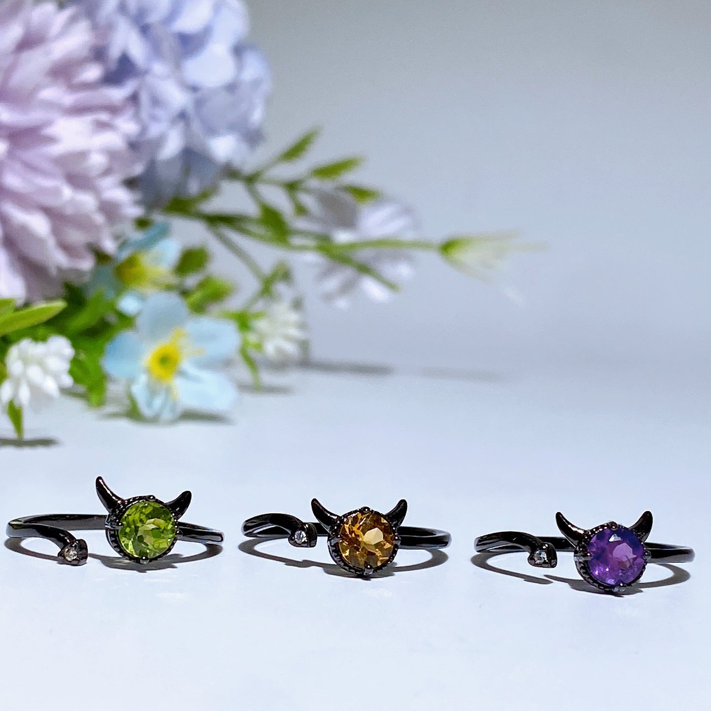 925 Silver Crystal Devil Ring Crystal Healing Bulk Wholesale