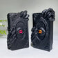 4.0" Black Obsidian Spells Bok Carving Crystal Healing Bulk Wholesale