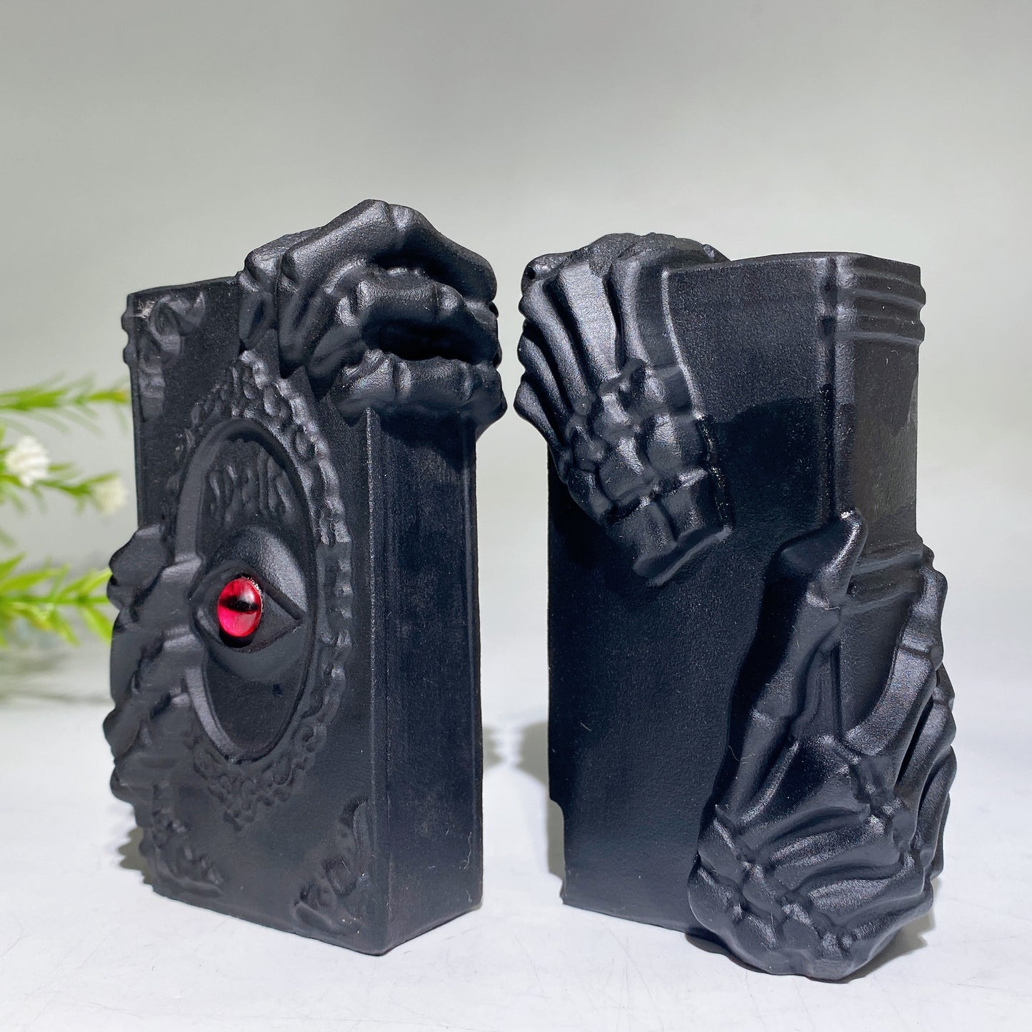 4.0" Black Obsidian Spells Bok Carving Crystal Healing Bulk Wholesale