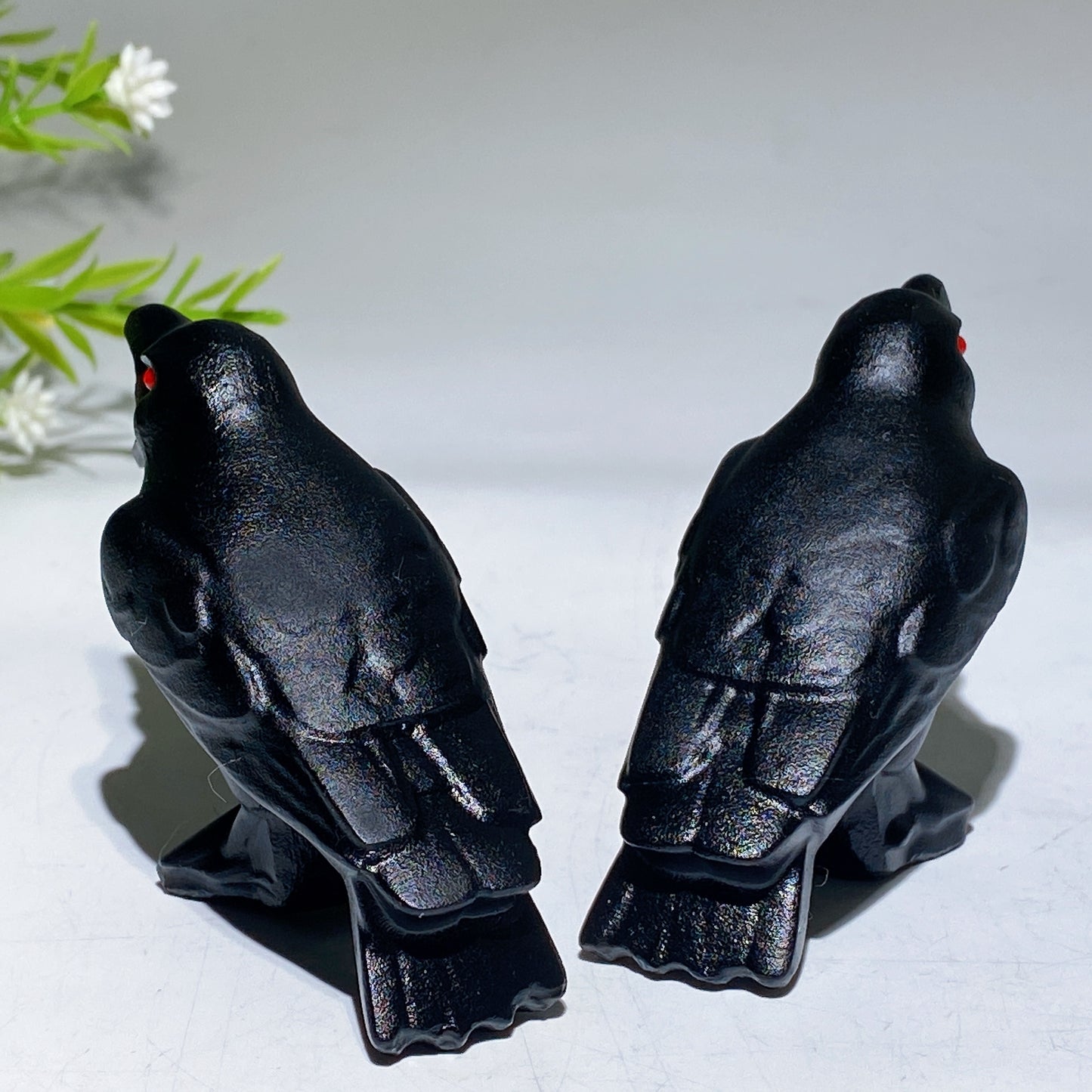 3.5" Black Obsidian Raven Crow Carving Crystal Healing Bulk Wholesale