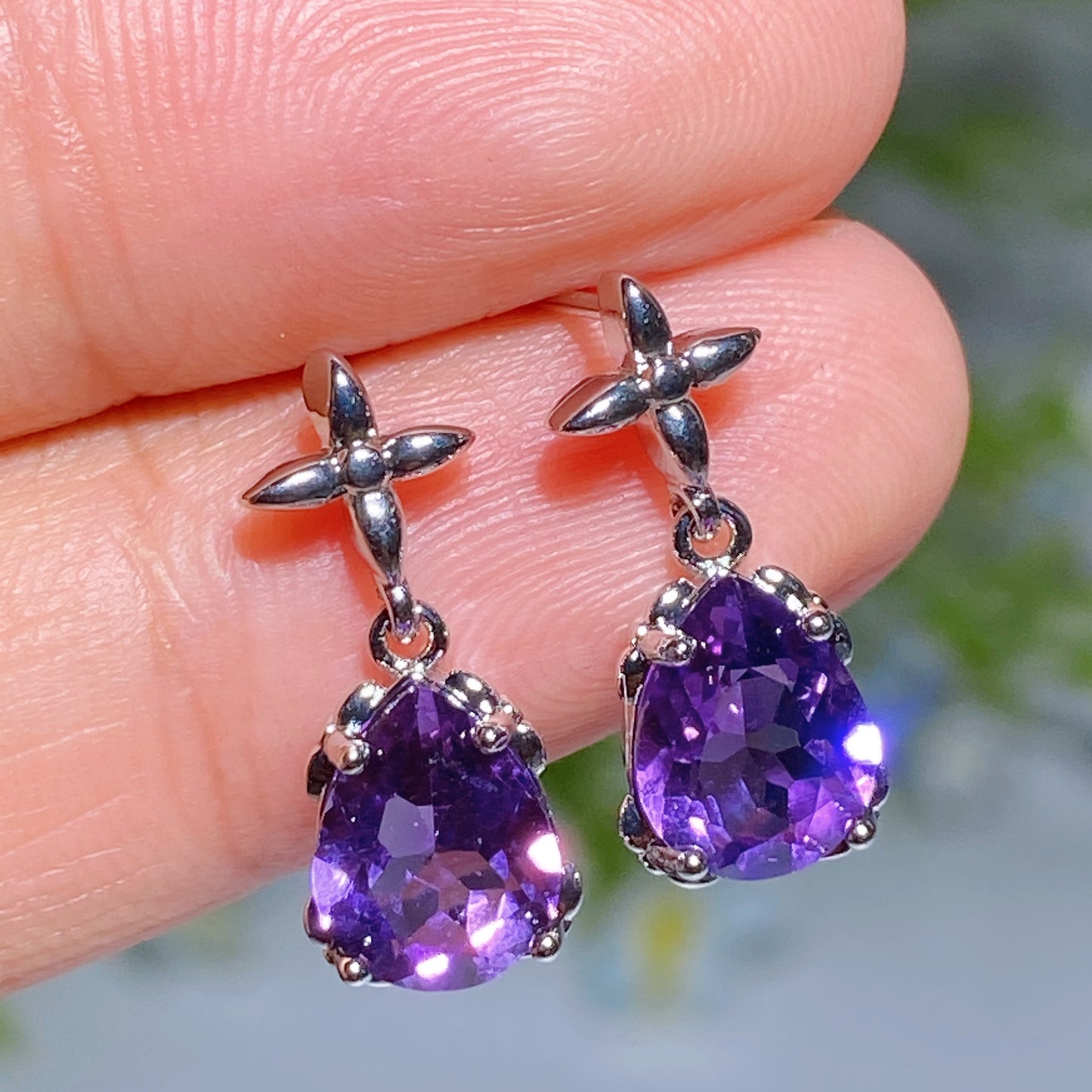 Cooper Siver Plated Crystal Earrings Ear Stud Crystal Healing BulK Wholesale