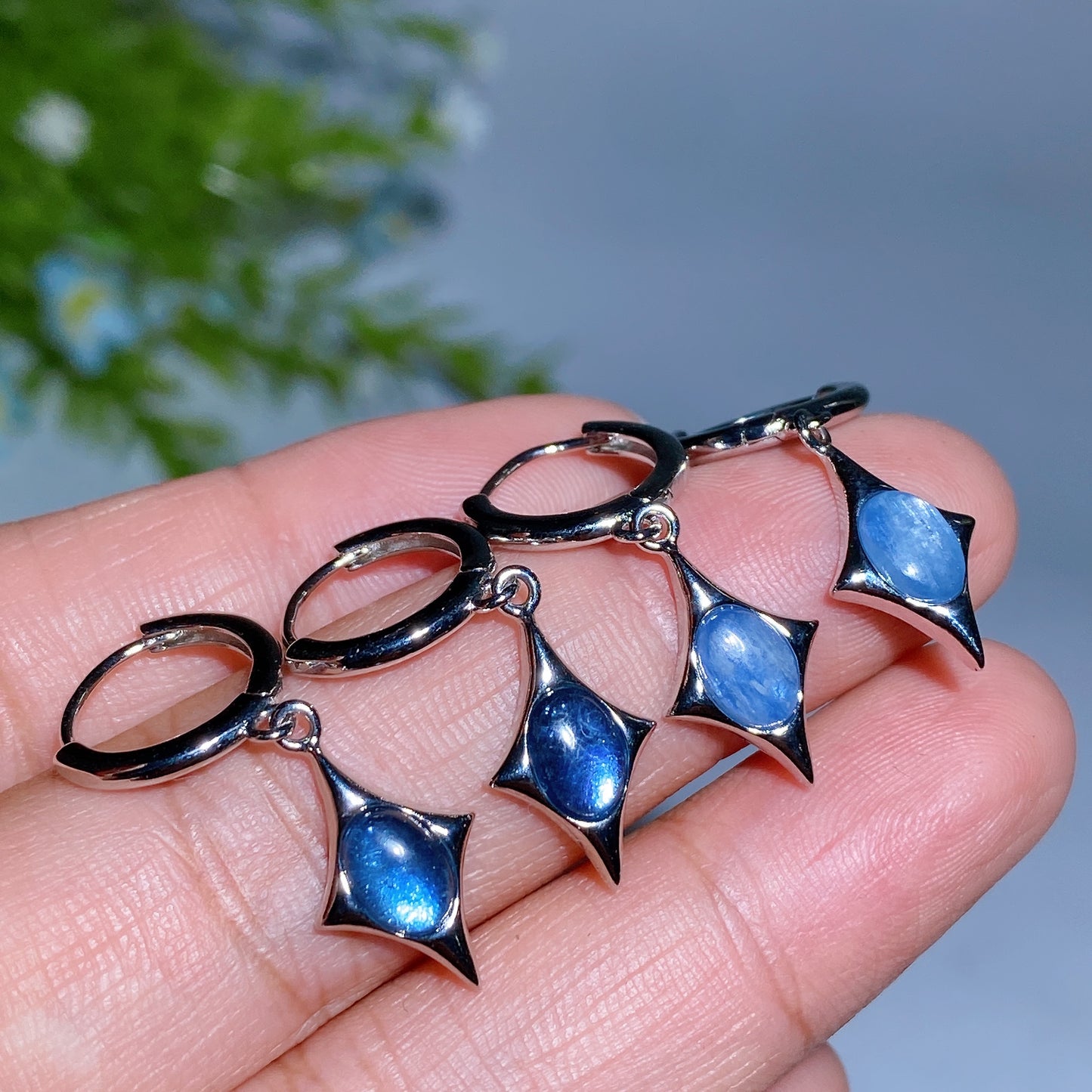 Cooper Siver Plated Crystal Earrings Ear Stud Crystal Healing BulK Wholesale