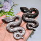 2.7" Silver Obsidian Snake Carving Crystal Healing Bulk Wholesale