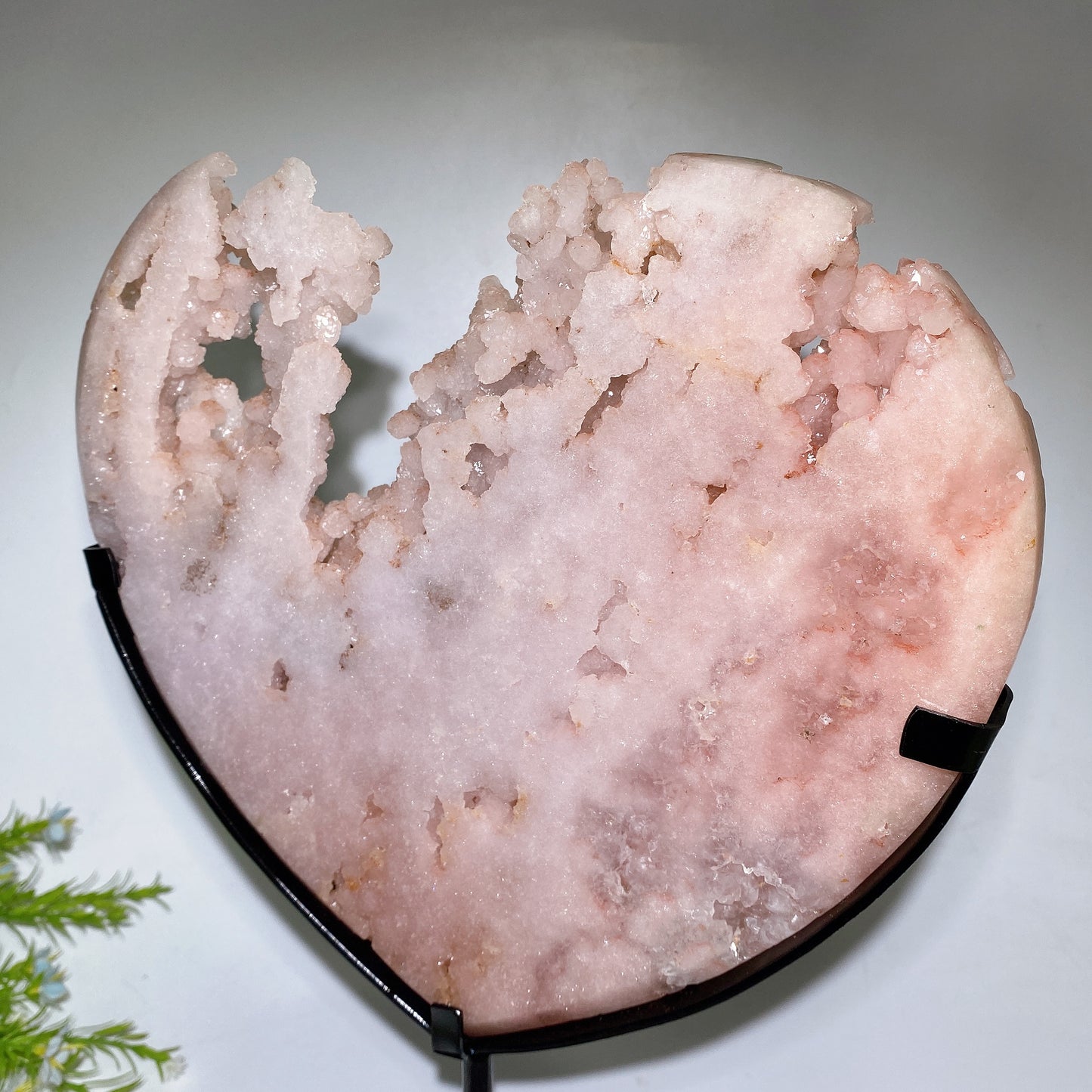 Large Unique Druzy Pink Amethyst Heart Carving with Stand Crystal Healing Bulk Wholesale