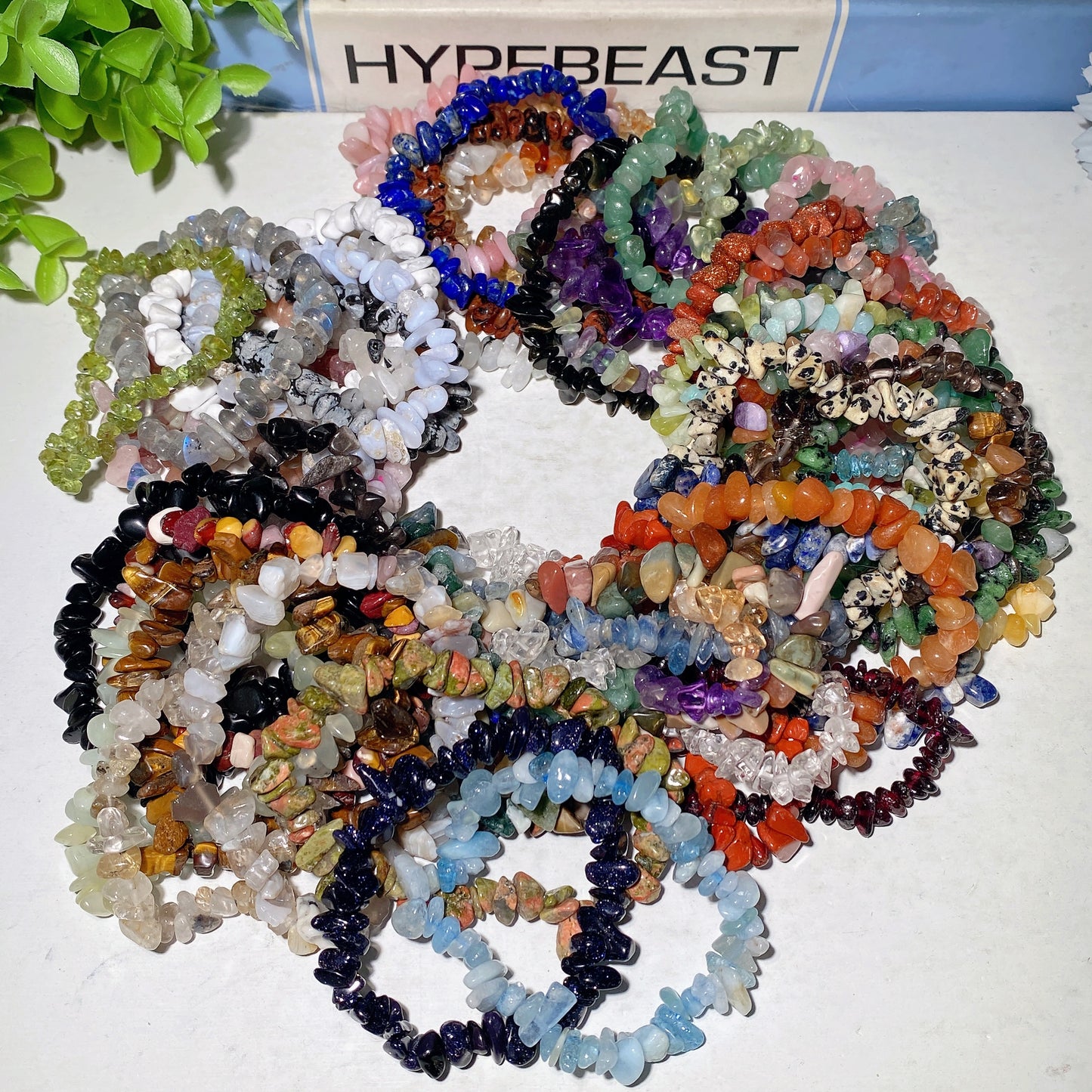 100pcs Mixed Crystal Chips Bracelets Bulk Deal Wholesale