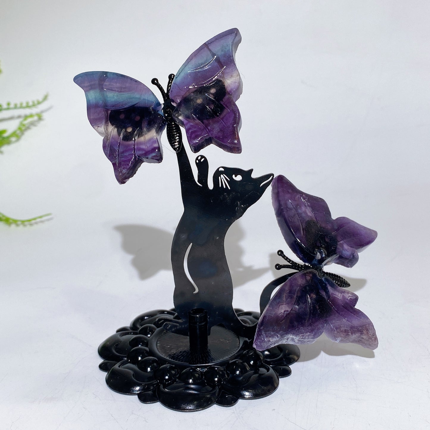 Crystal Cat Catching Butterfly Crystal Healing Bulk Wholesale