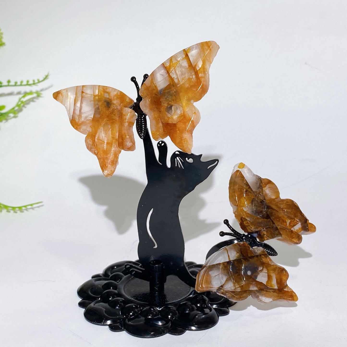 Crystal Cat Catching Butterfly Crystal Healing Bulk Wholesale