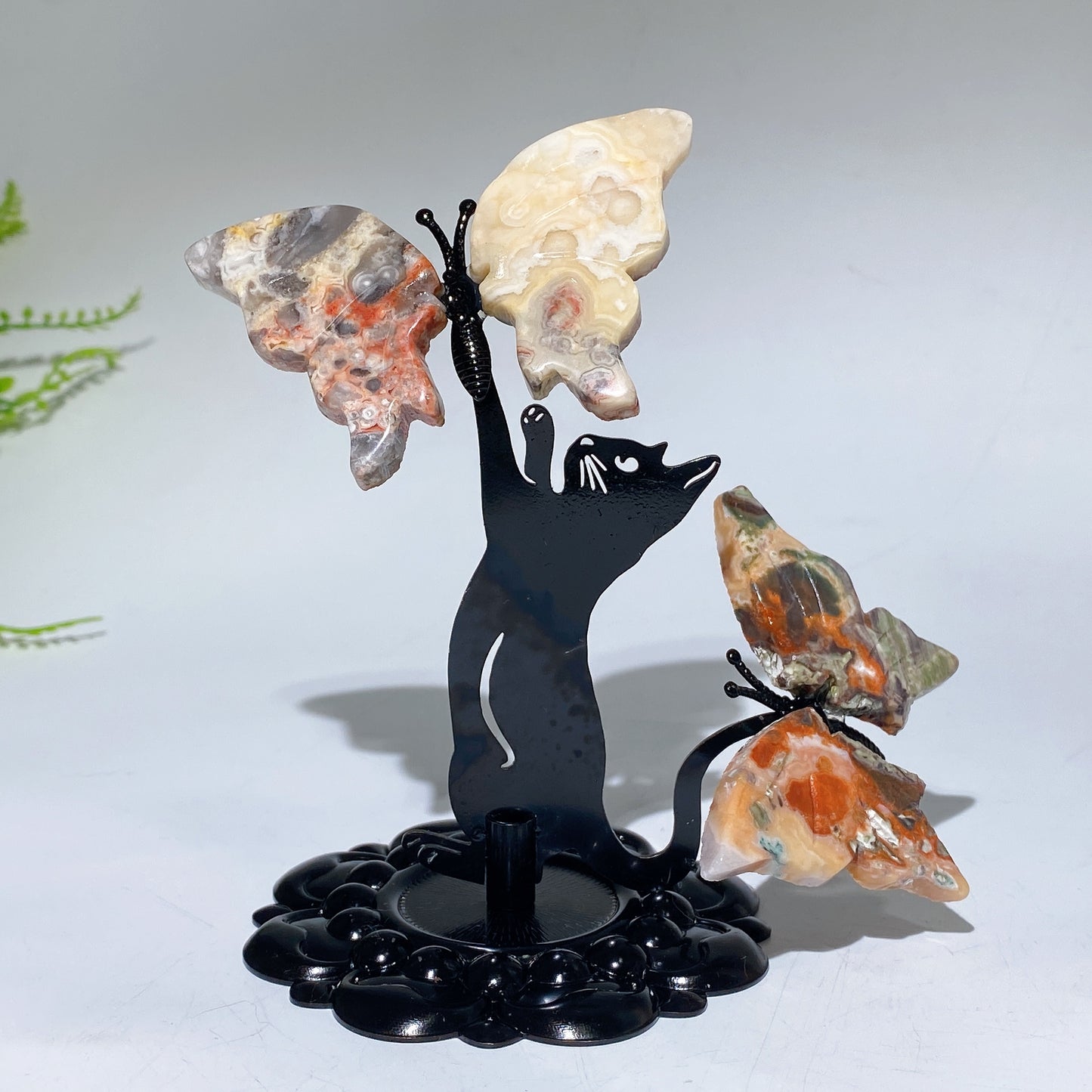 Crystal Cat Catching Butterfly Crystal Healing Bulk Wholesale