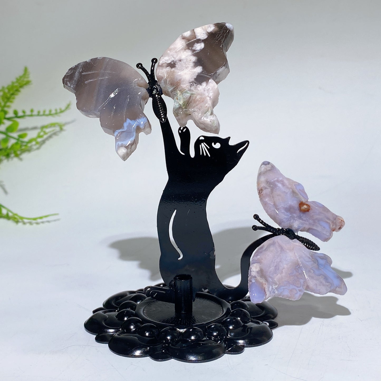 Crystal Cat Catching Butterfly Crystal Healing Bulk Wholesale