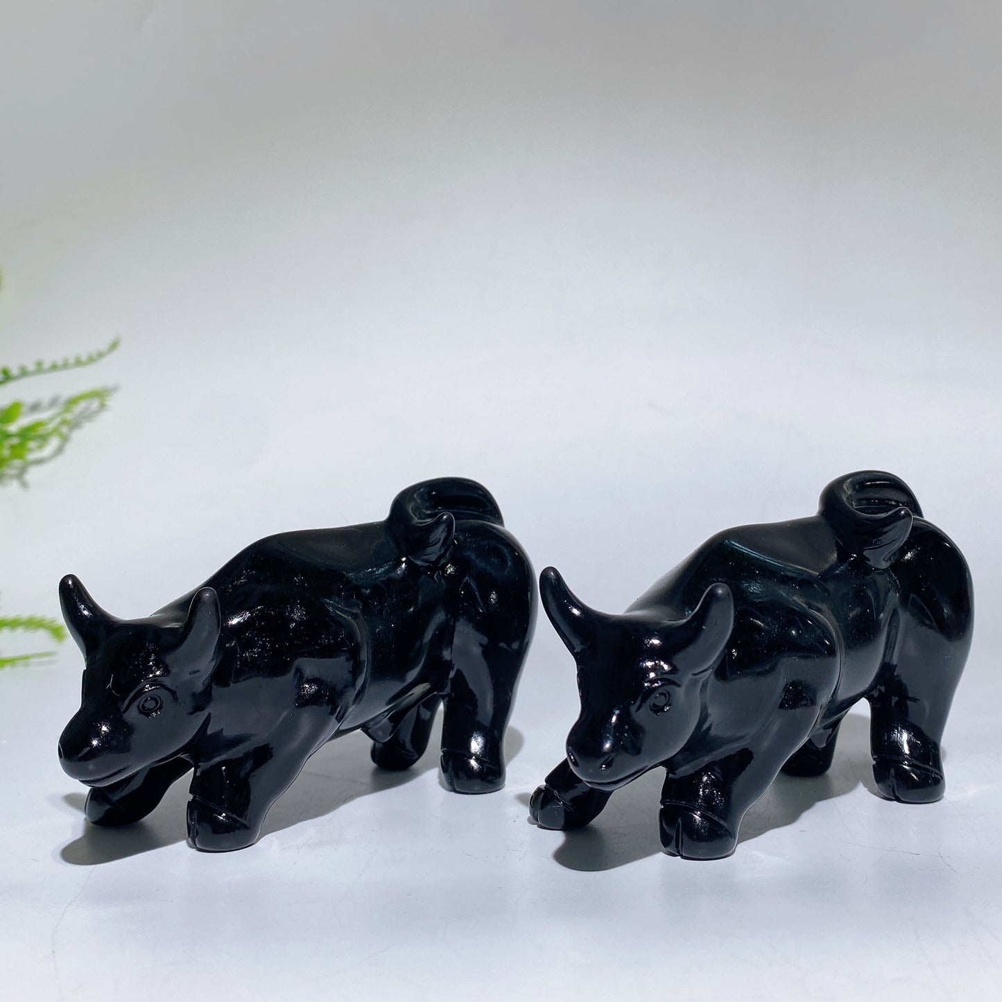3.9" Black Obsidian Bull Carving Crystal Healing Bulk Wholesale