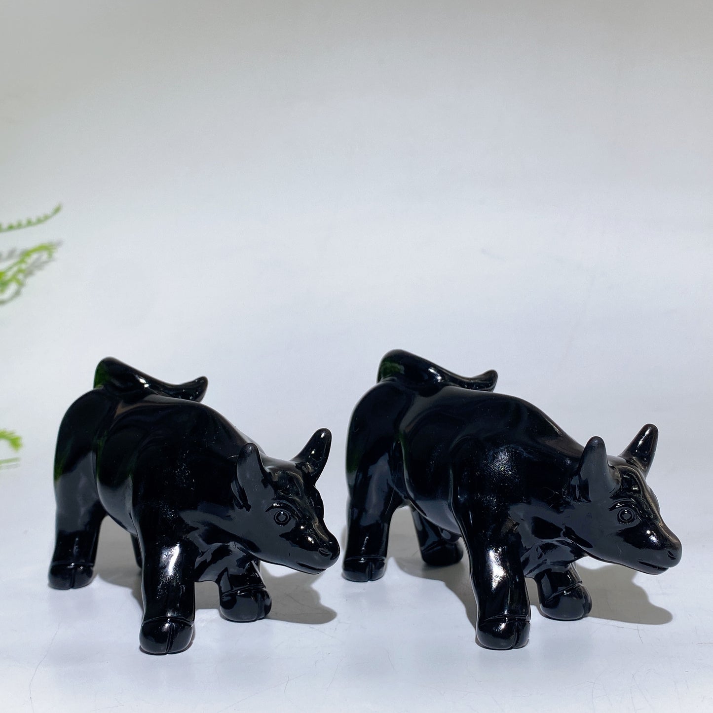 3.9" Black Obsidian Bull Carving Crystal Healing Bulk Wholesale
