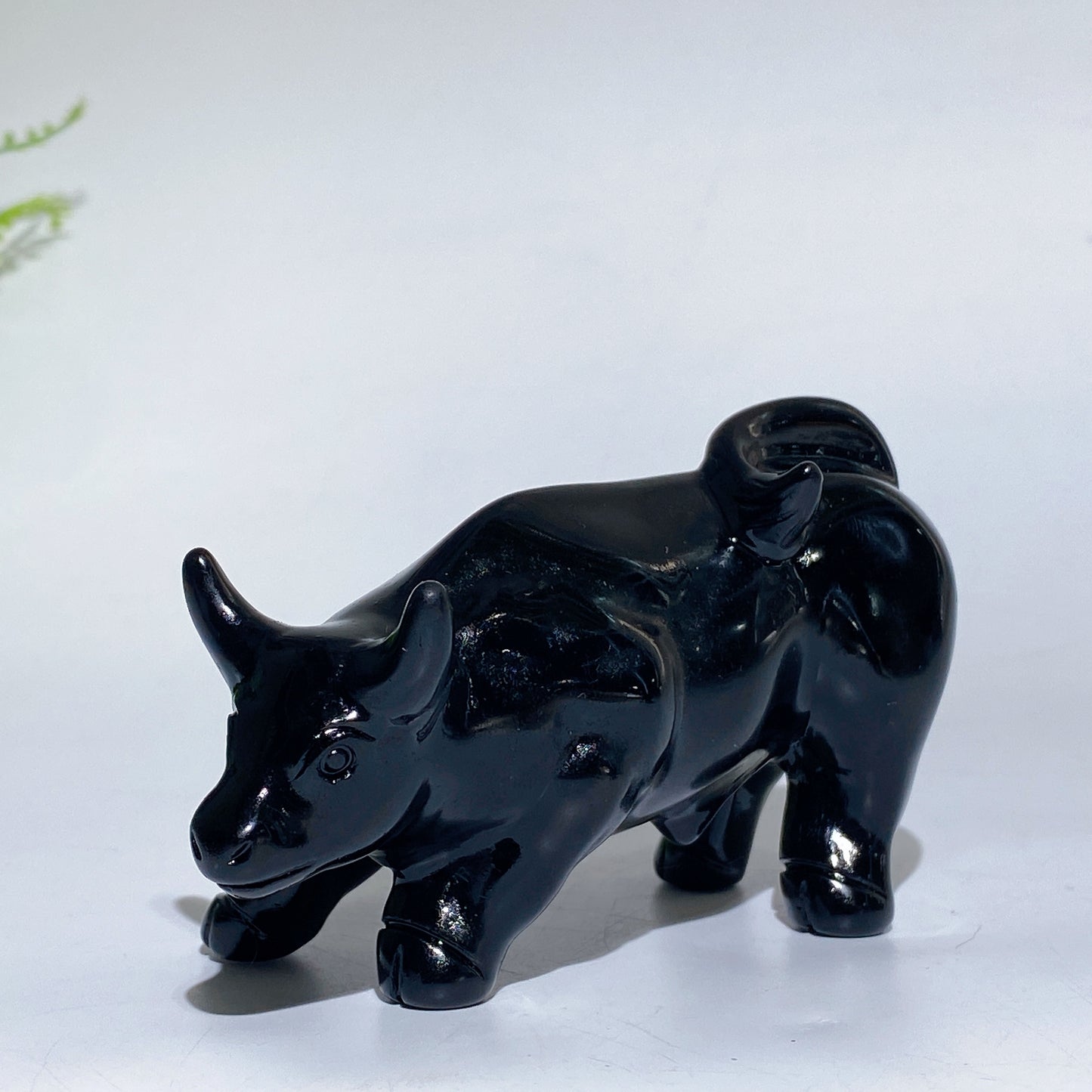 3.9" Black Obsidian Bull Carving Crystal Healing Bulk Wholesale
