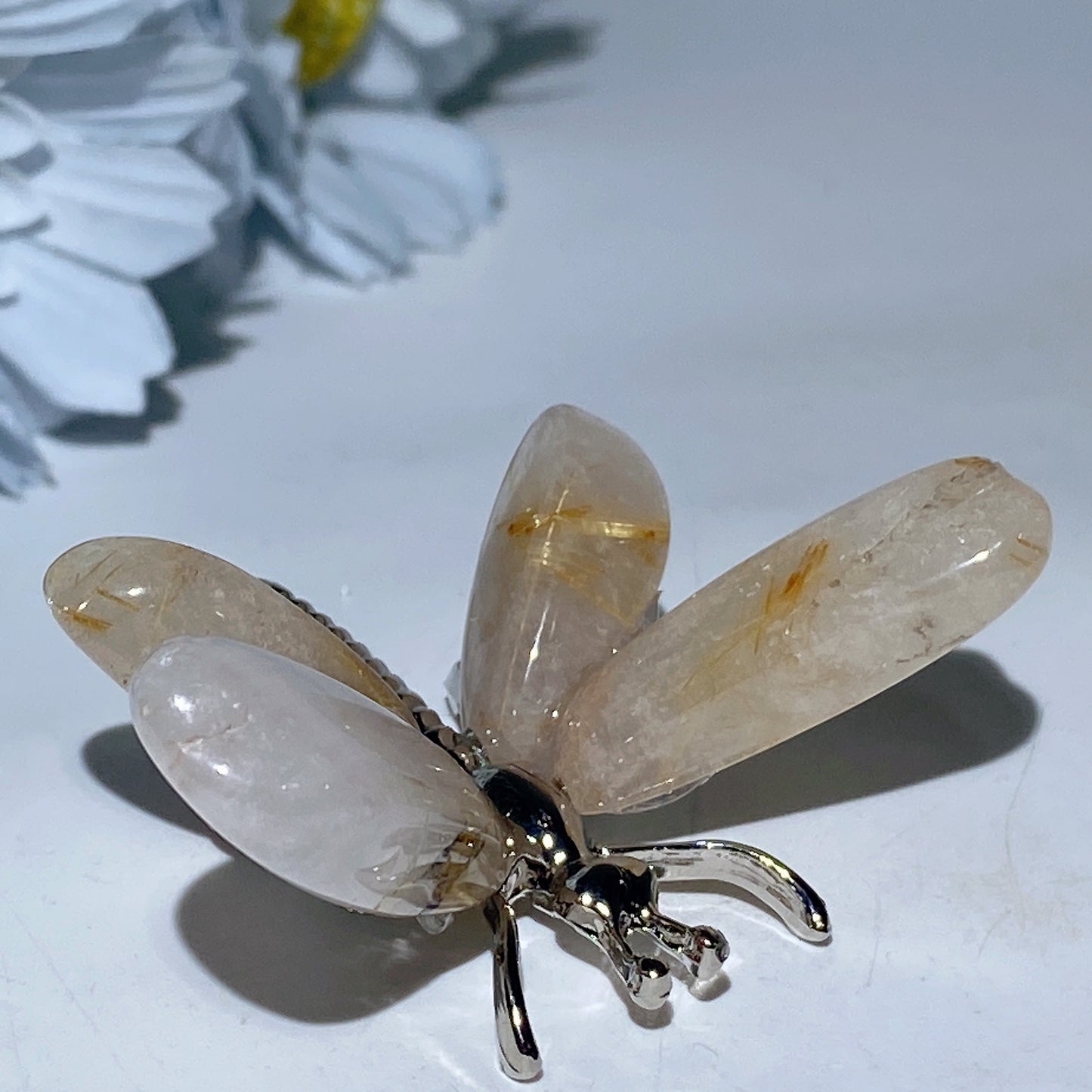 1.7"-2.2" Mixed Crystal Silver Butterfly Free Form Bulk Wholesale