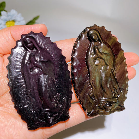 3.1" Rainbow Obsidian Maria Carving Crystal Healing Bulk Wholesale