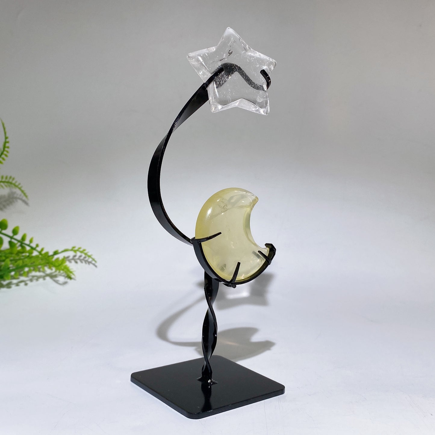 Crystal Star Moon Carving with Stand Crystal Healing Bulk Wholesale