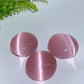 1.9" Pink Cat's Eye Palm Crystal Healing Bulk Wholesale