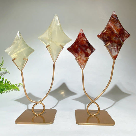 Crystal Stars Carving with Stand Crystal Healing Bulk Wholesale